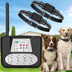 Wireless Dog Fence System for 2 Dogs, Electric Dog Fence with LCD Screen, Adjust